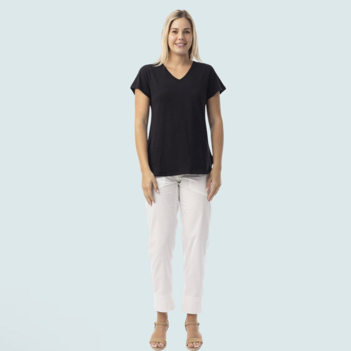 Orientique - V-Neck Cotton T-Shirt