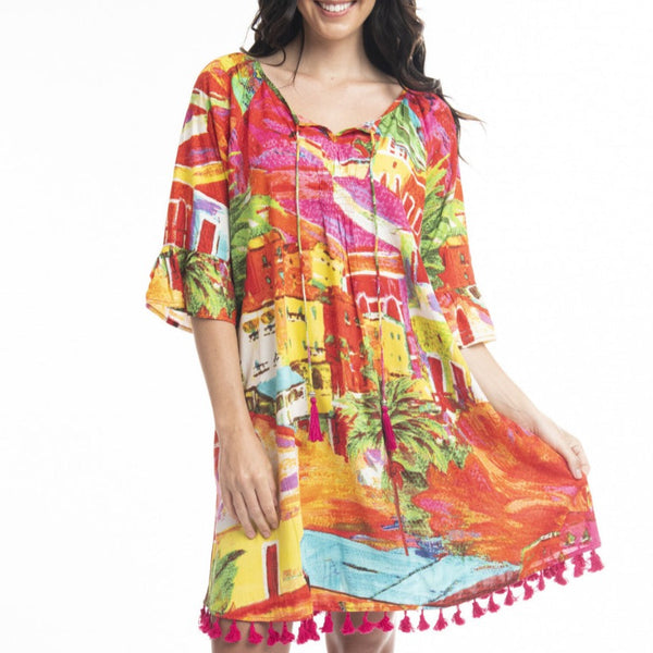 Orientique - Patterned Tassel Dress