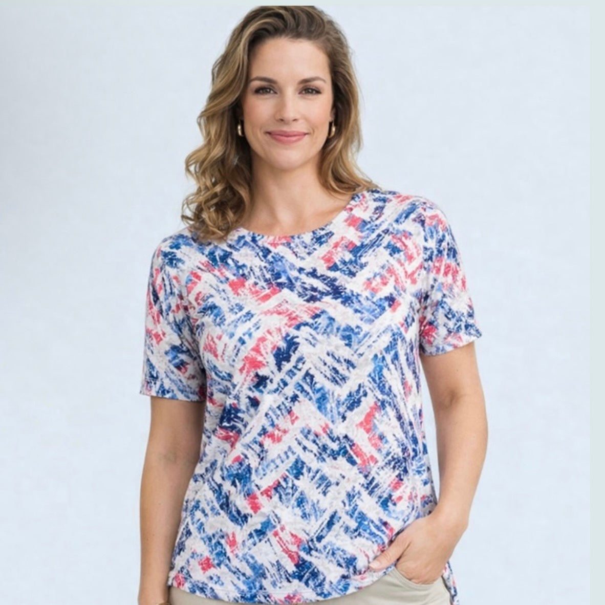 Sunday - Costal Brush Strokes Top