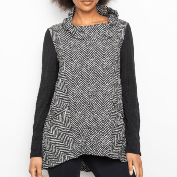 Liv - Patterned Cowl Neck Tunic