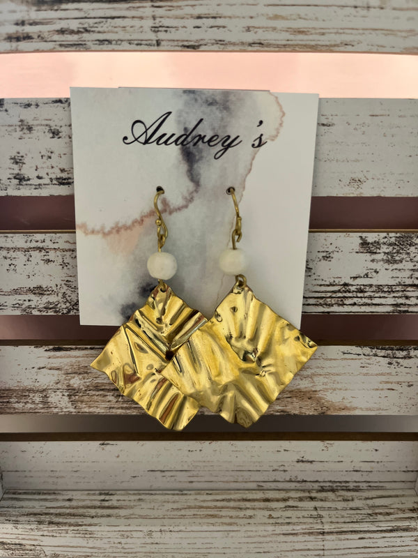 Audreys - Gold Dimond Shape Earrings