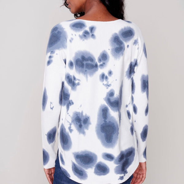Charlie B - Printed Sweater With Rounded Hem