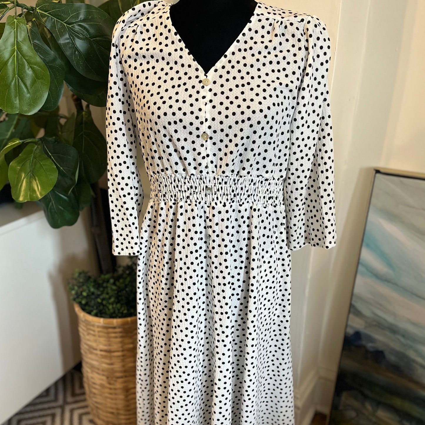 Pure - Polka Dot Print Maxi Dress