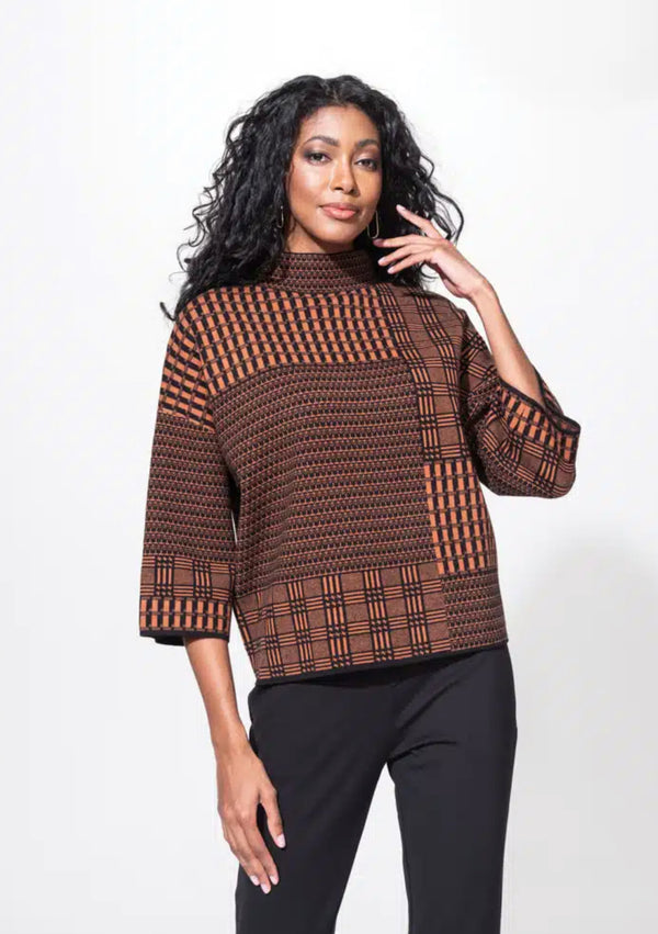 Alison Sheri - 3/4 Sleeve Mock Neck Sweater