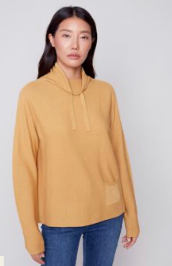 Charlie B - Solid Funnel Neck Sweater