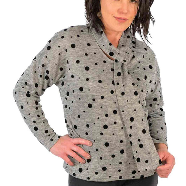Trisha Tyler - Tie-Neck Dot Sweater