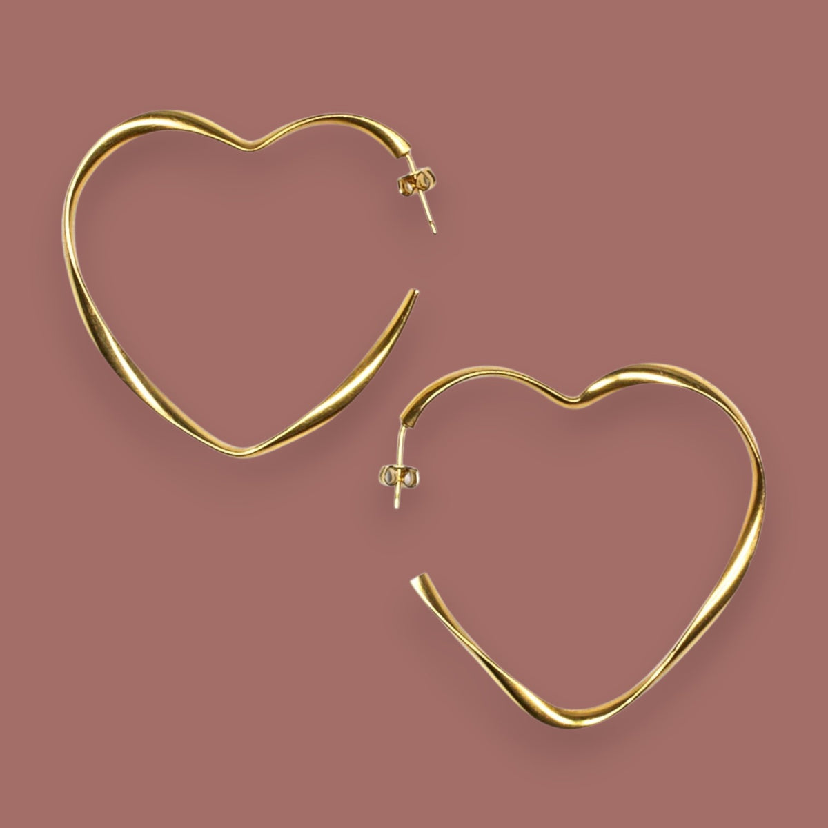 Suzie Blue - Large Heart Hoop Earrings