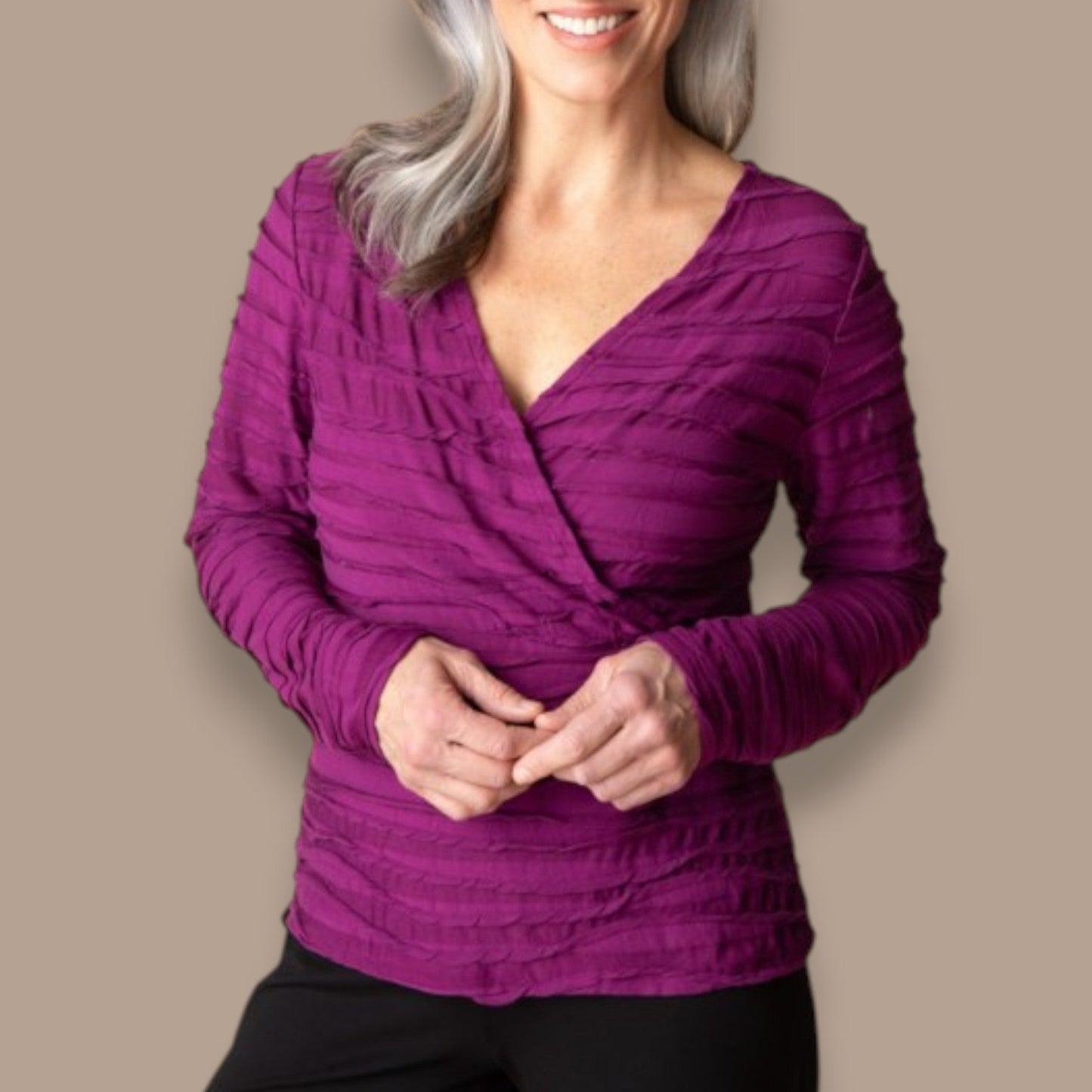 Habitat - Textured Surplice Neck Top