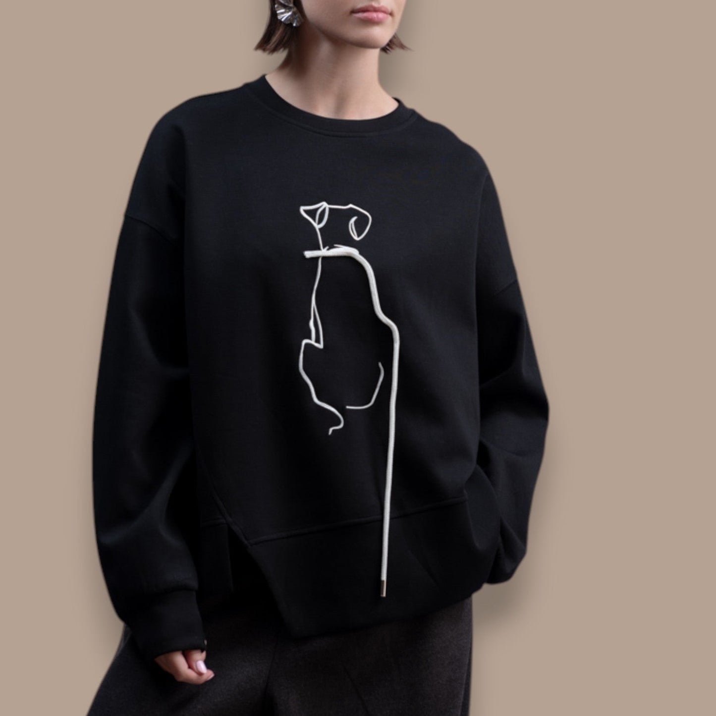 Haako - Sketch Dog Graphic Sweatshirt