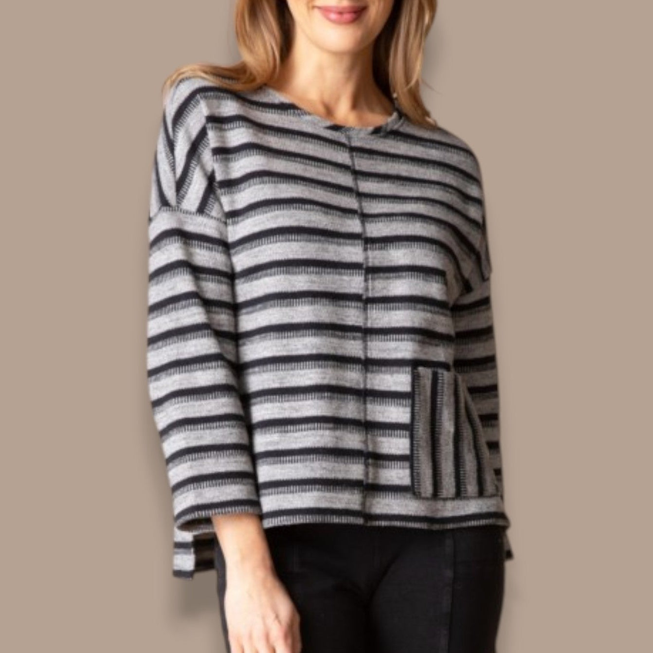 Habitat - Striped Patch Pocket Top