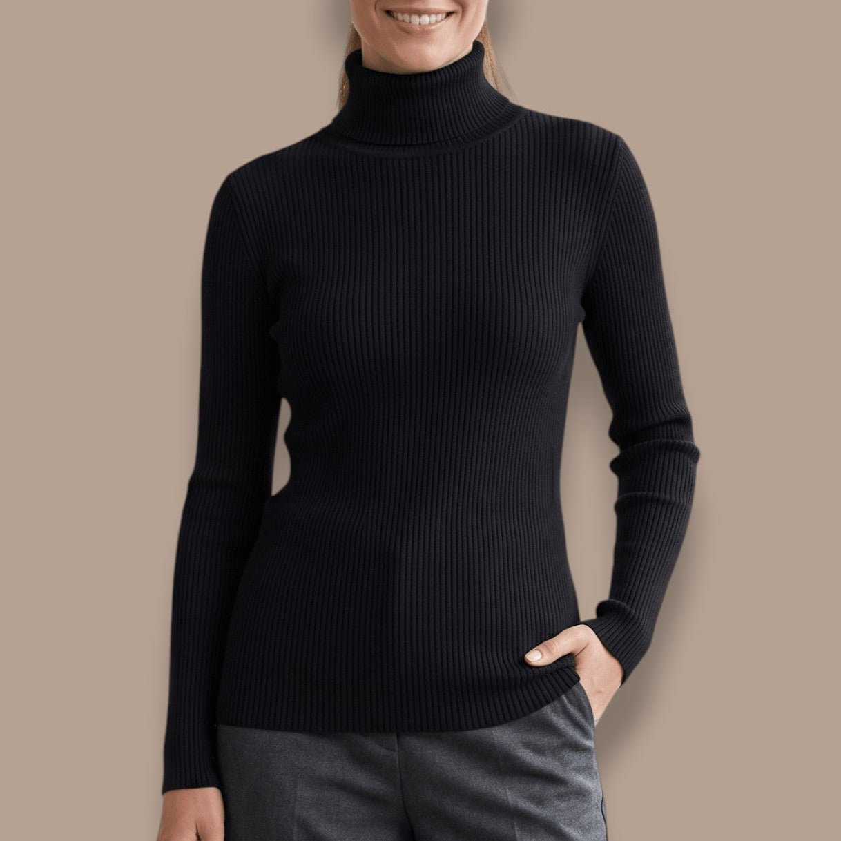 DKR - Long Sleeve Ribbed Turtleneck Sweater