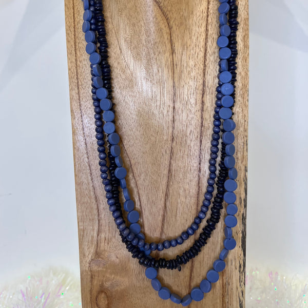 Suzie Blue - Three Layer Beaded Necklace