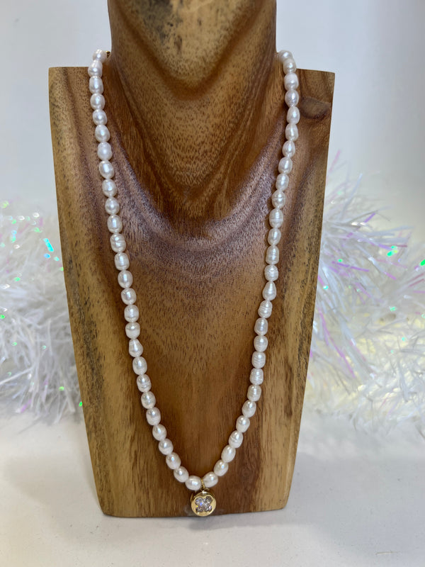 Merx - Pearl Necklace With Bling