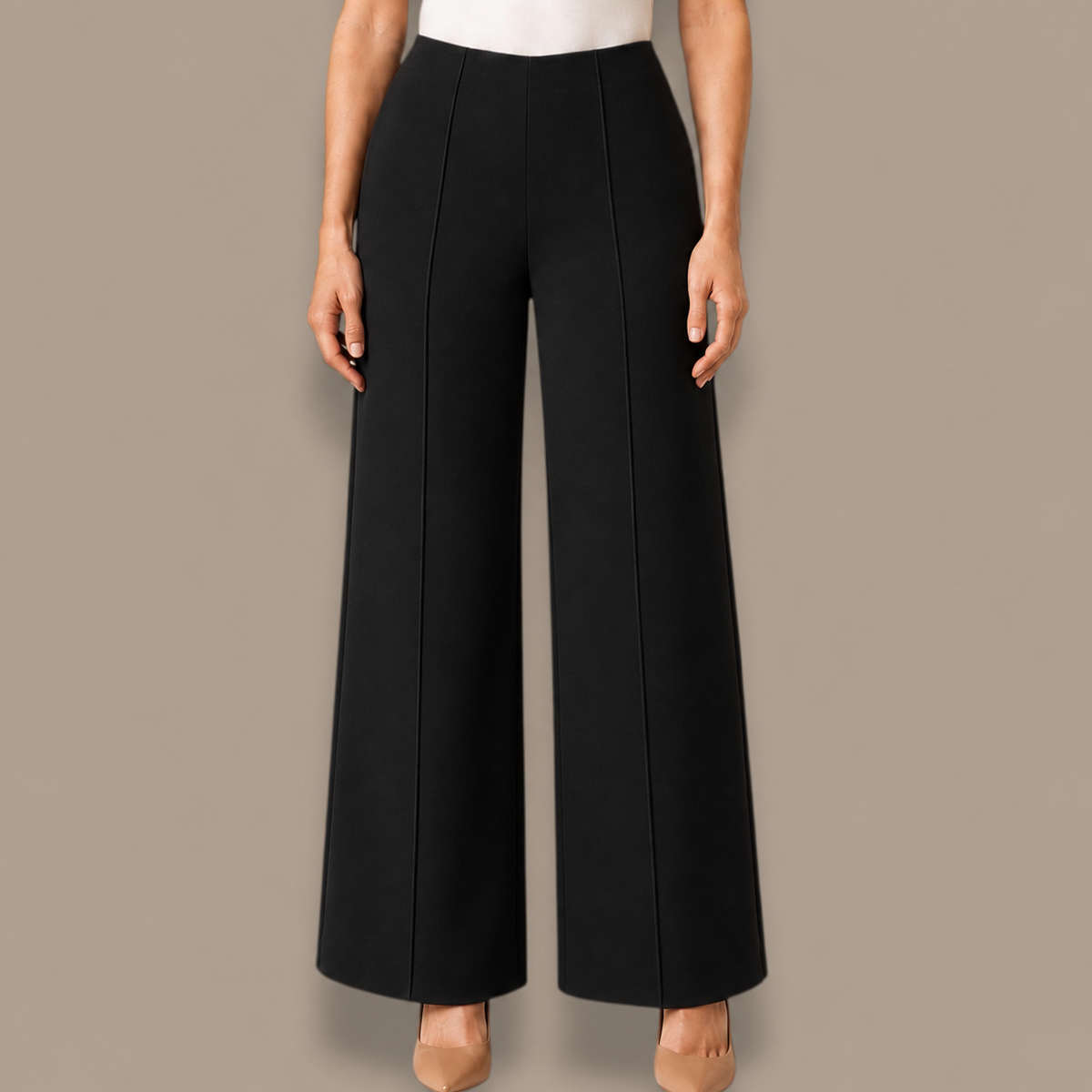 Lasania - Front Seam Pull-On Dress Pant (Petite)