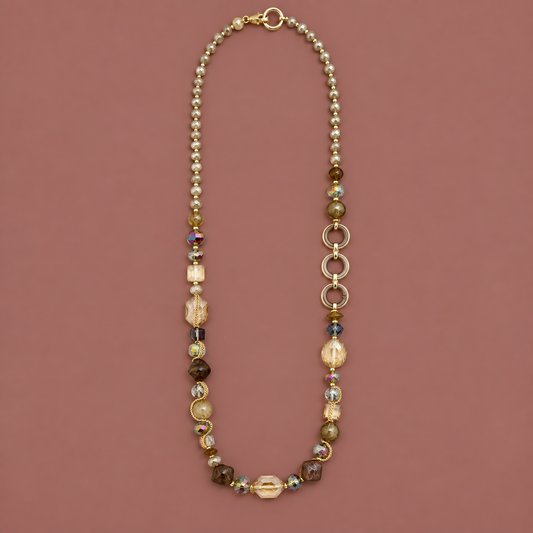 Audrey's - Mixed Bead Long Statement Necklace