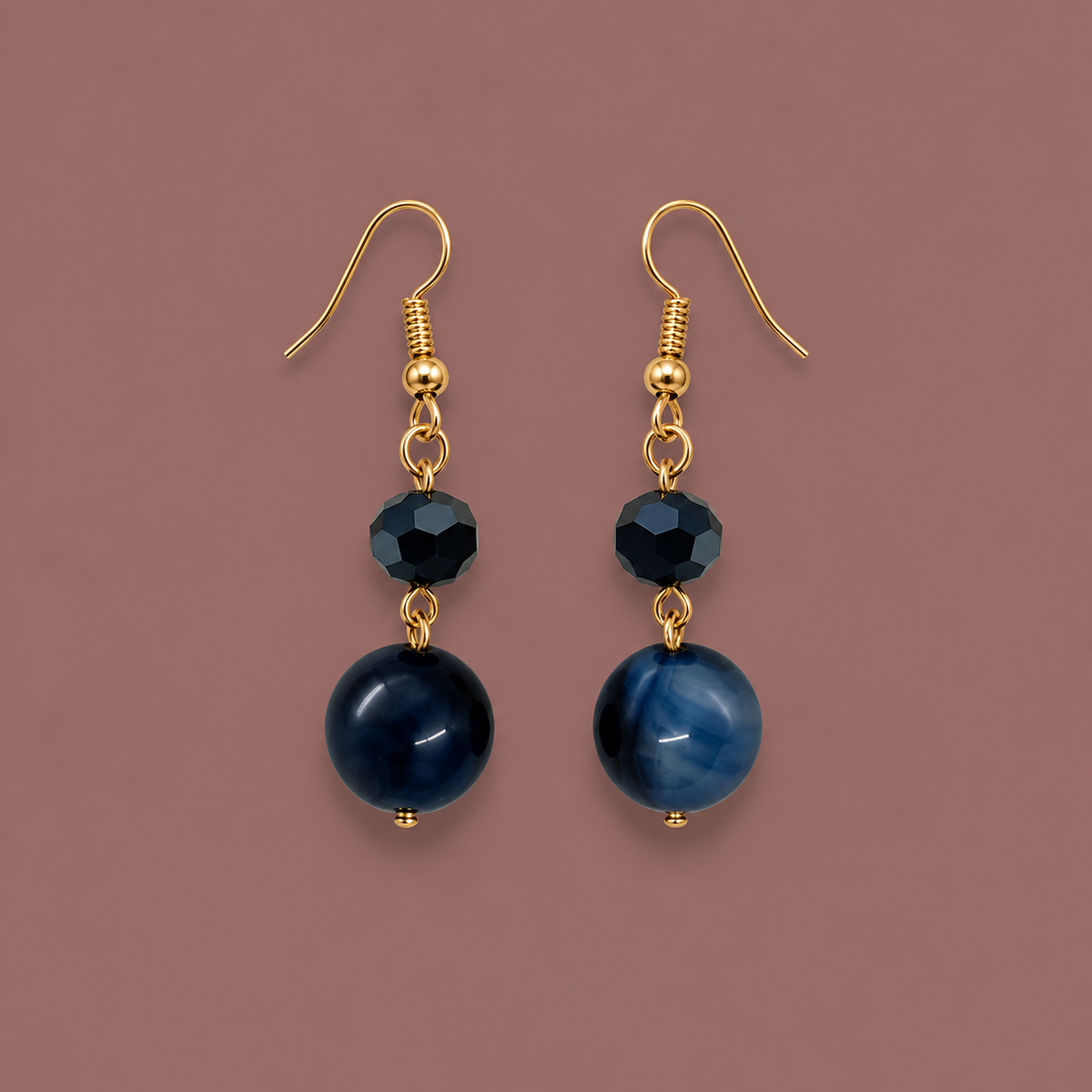 Red Coral - Beaded Drop Earrings