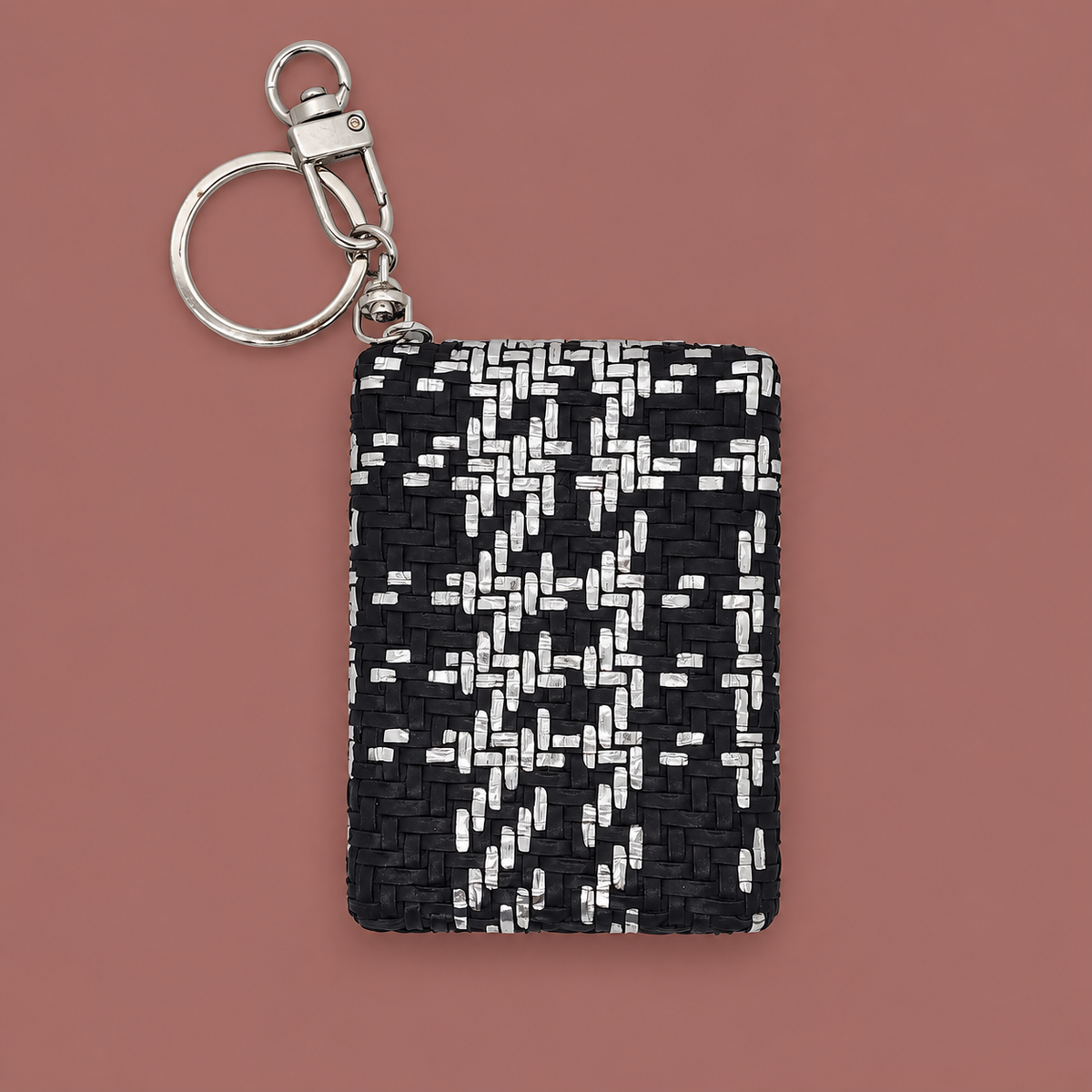 Jacqueline Kent - Woven Double-Sided Compact Mirror Keychain