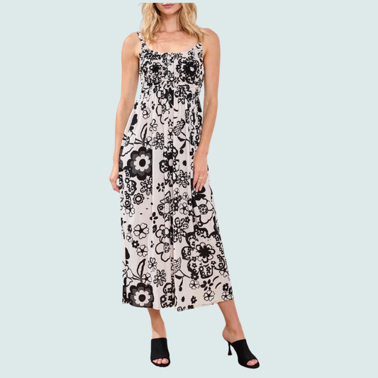 Tribal - Sleeveless Floral Maxi Dress