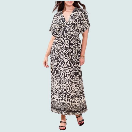 Tribal - Short Sleeve Maxi Dress