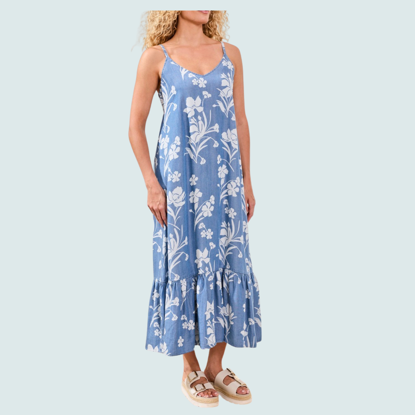 Tribal - Ruffle Skirt Sleeveless Dress