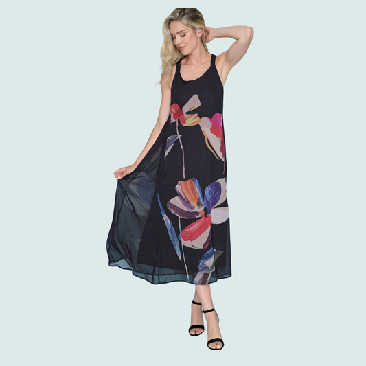 Picadilly - Sleeveless Flared Long Dress