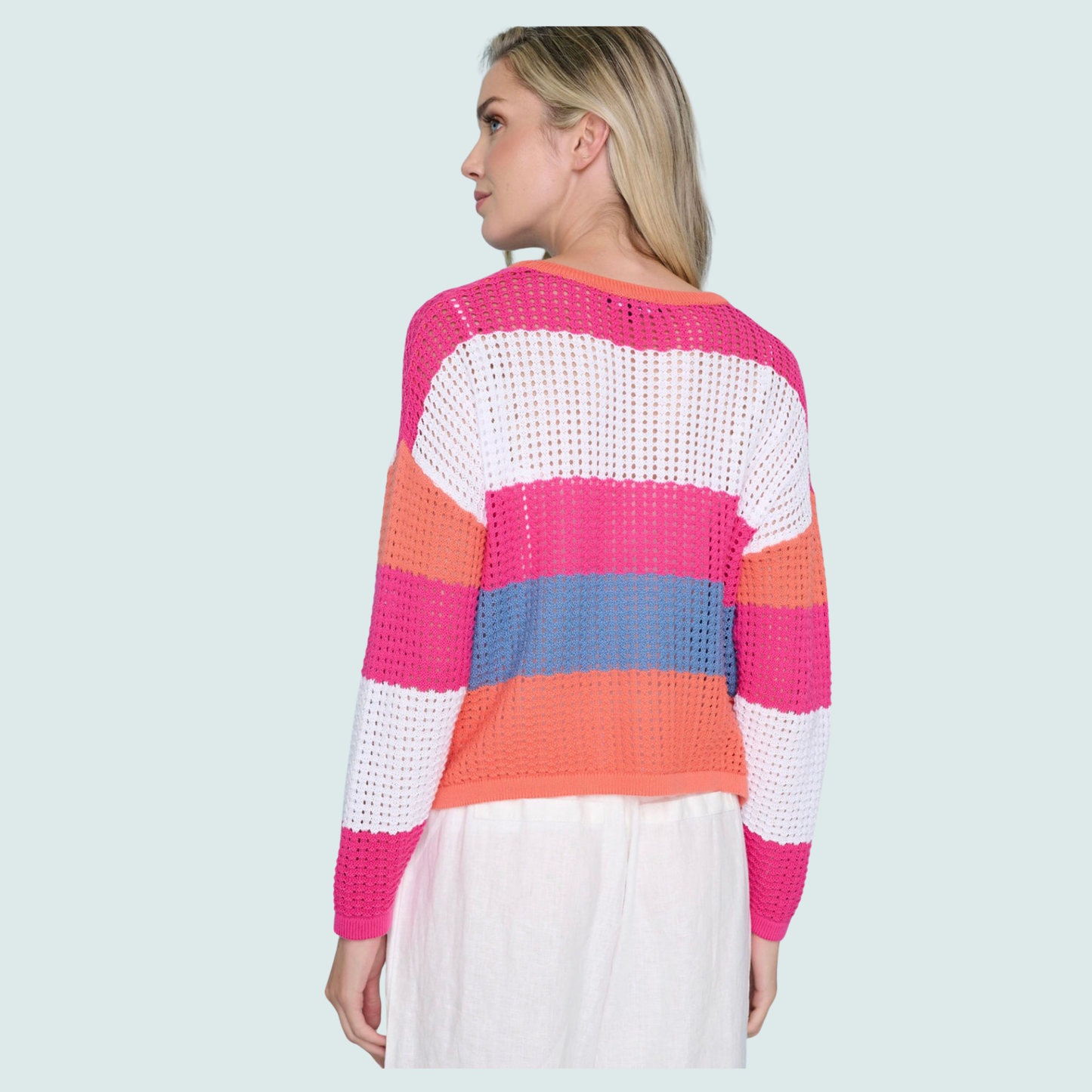 Picadilly - Hibiscus Multi Stripe Sweater