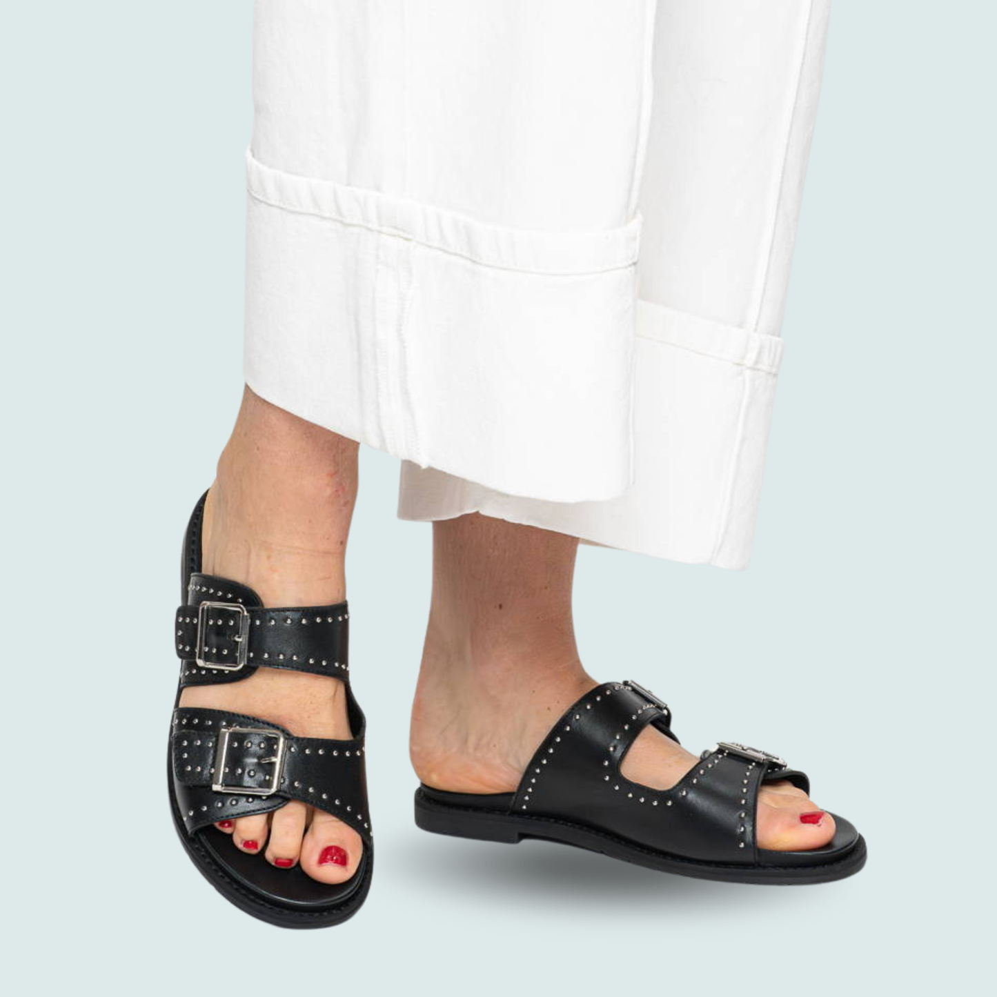 Ara - Studded Slip-On Sandals