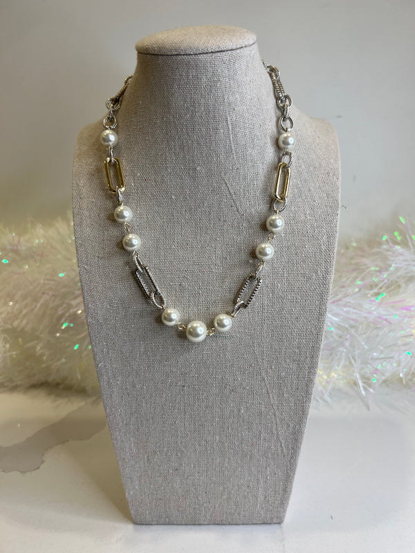 Merx - Pearl and Links Necklace