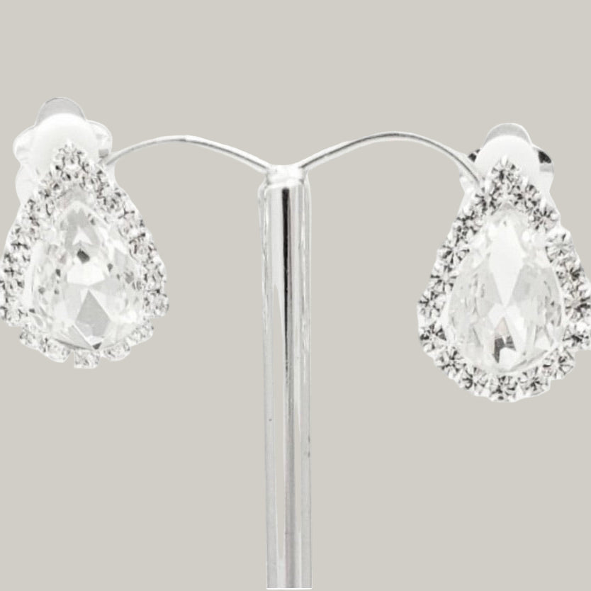 Evershine - Crystal Teardrop Clip-On Earrings