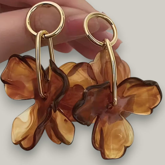 Audrey's - Amber Petal Drop Earrings