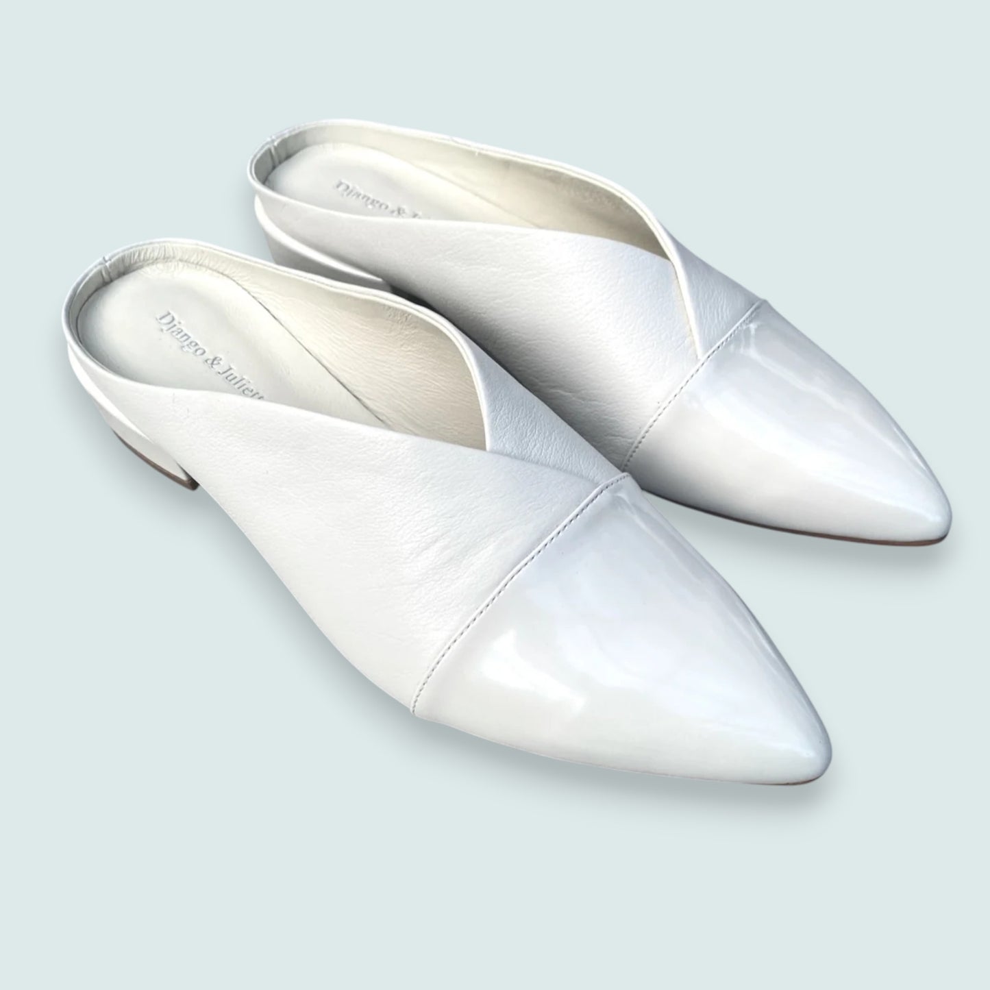 Django & Juliette - Ivory Patent-Toe Mule