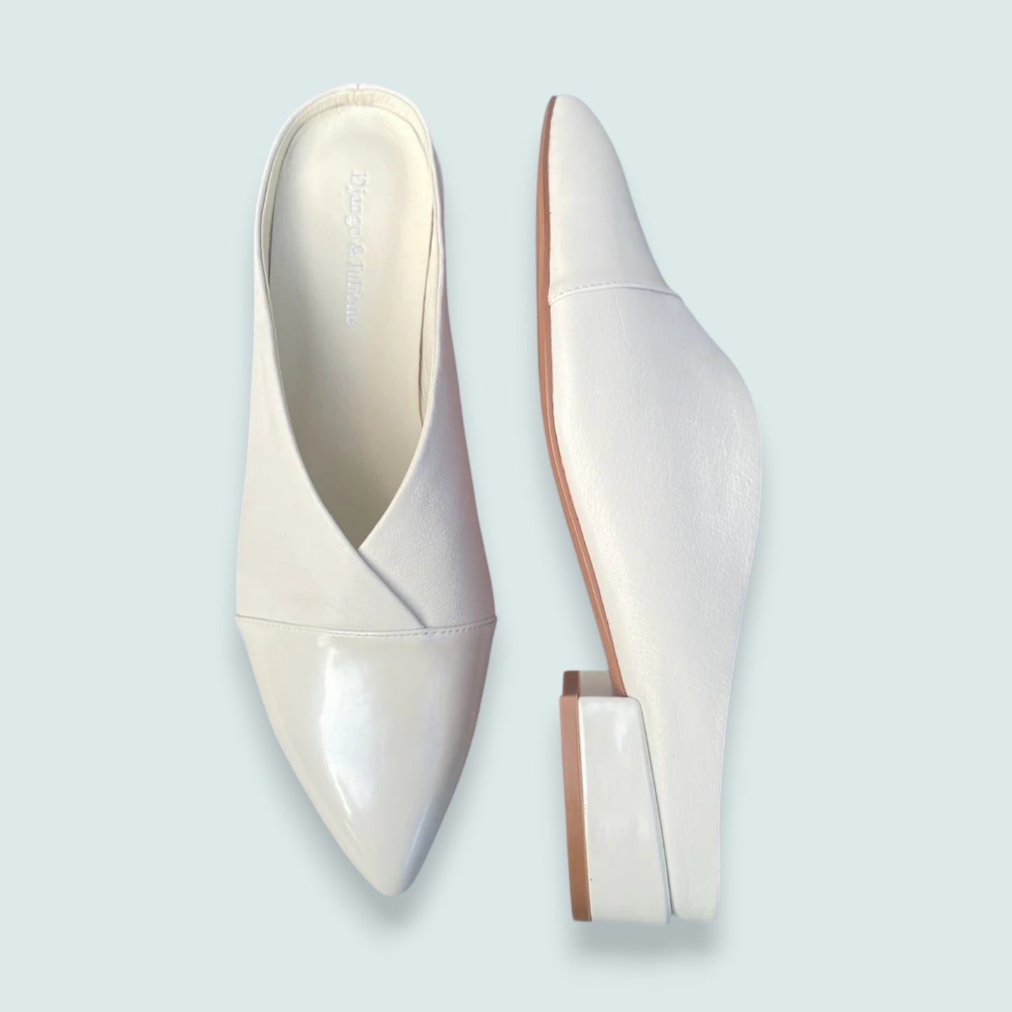 Django & Juliette - Ivory Patent-Toe Mule