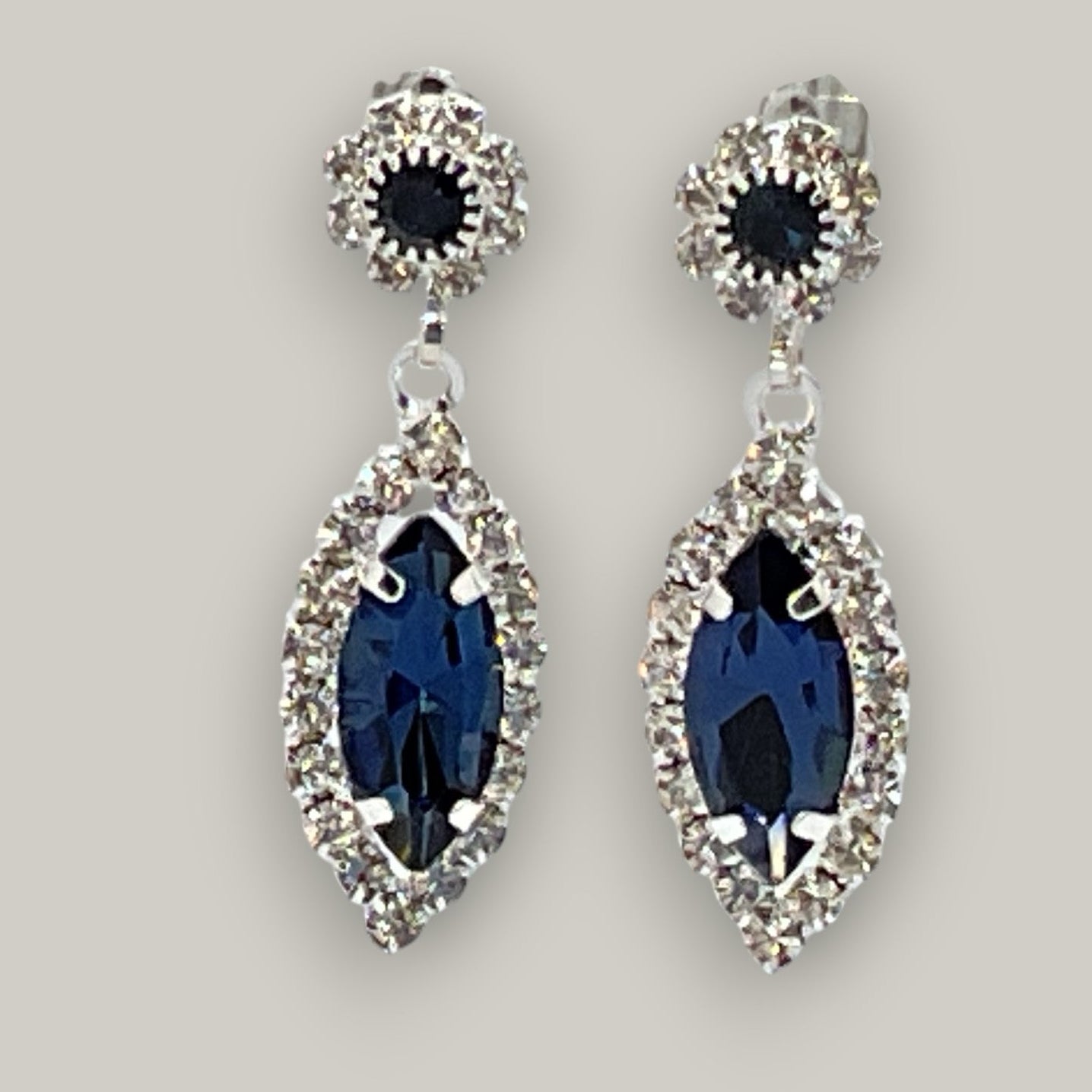 EL-KA - Midnight Marquis Drop Earrings