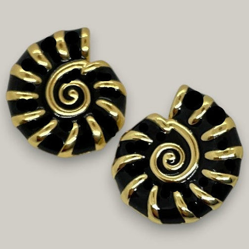 Audrey's - Golden Spiral Shell Studs