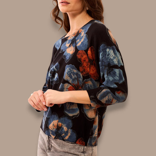 Tribal - Abstract Floral Knit Sweater