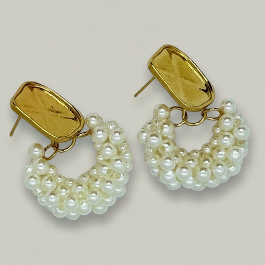 Audrey's - Pearl Halo Drop Earrings