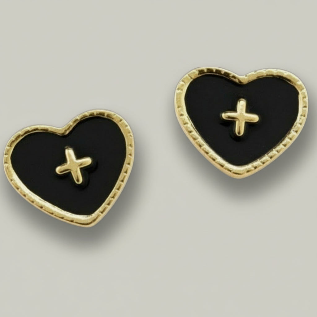 Audrey's - Midnight Heart Studs