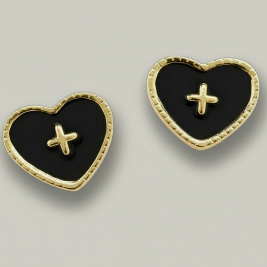Audrey's - Midnight Heart Studs