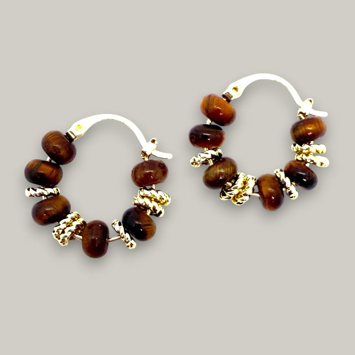 Audrey's - Earthtone Beaded Hoop Earrings