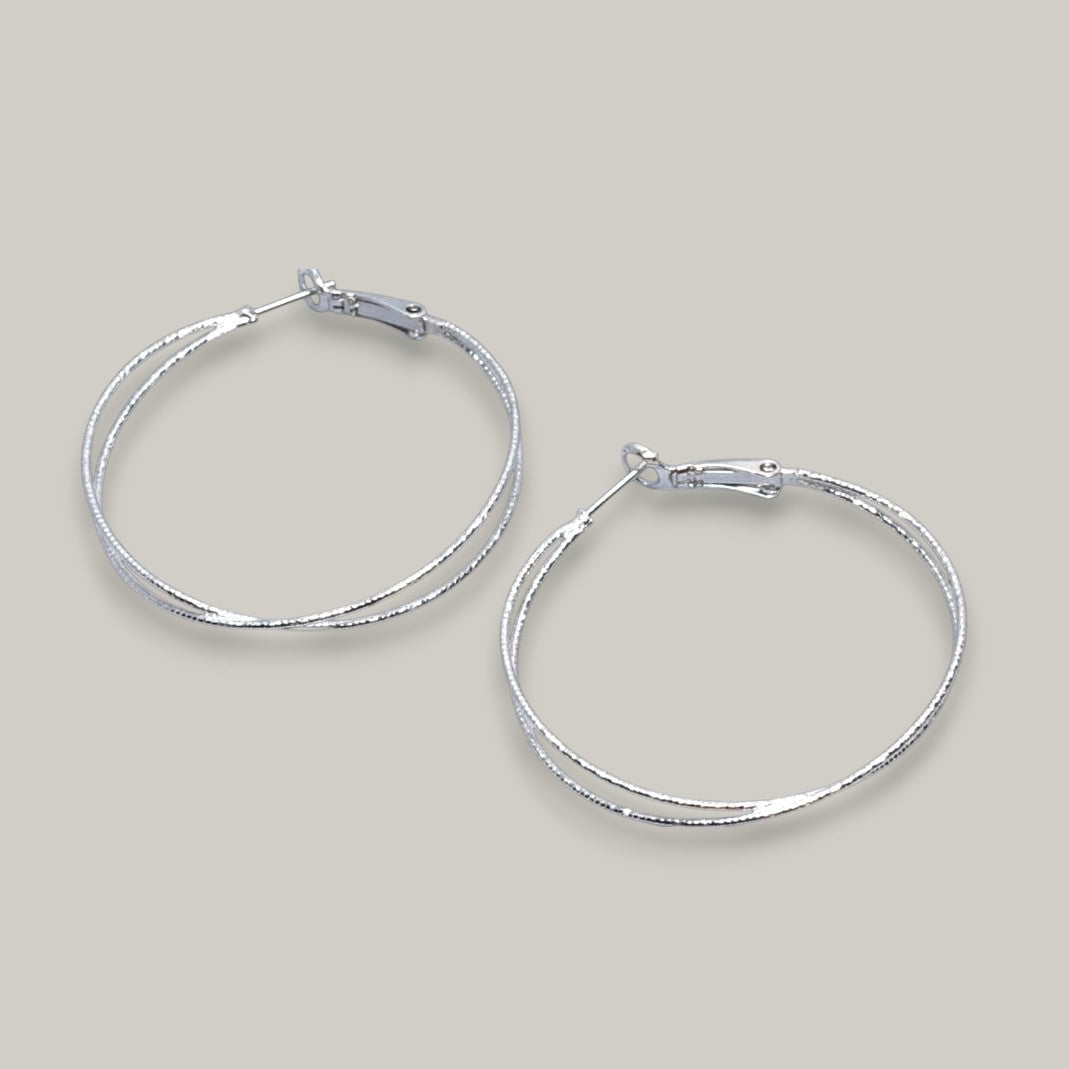 Audrey's - Fine Line Double Hoop Earrings
