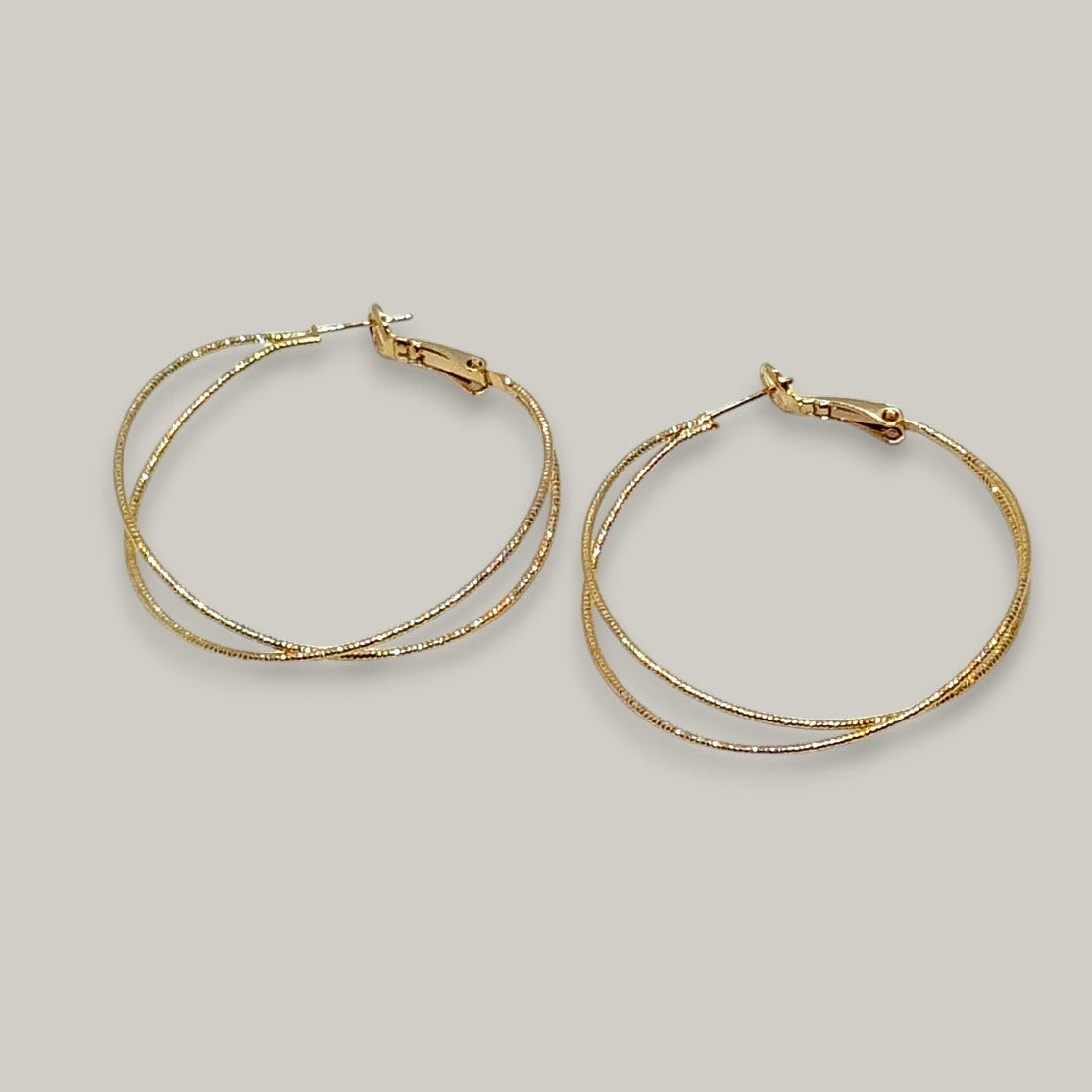 Audrey's - Fine Line Double Hoop Earrings