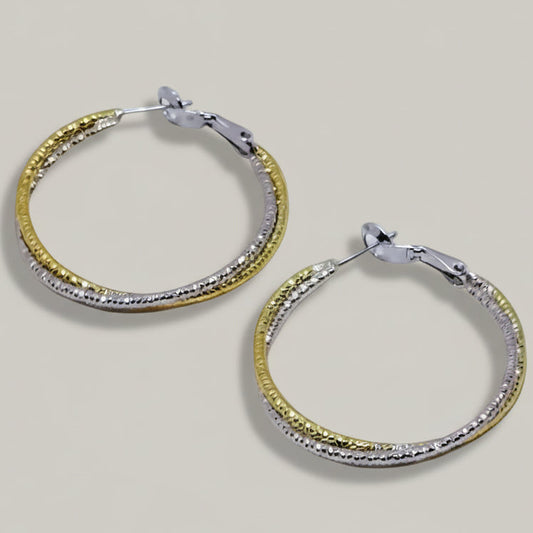 Audrey's - Two-Tone Hoop Earrings