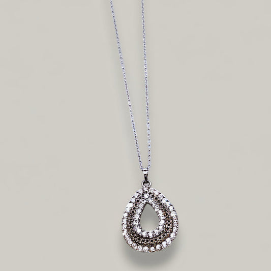 Audrey's - Teardrop Pavé Pendant Necklace