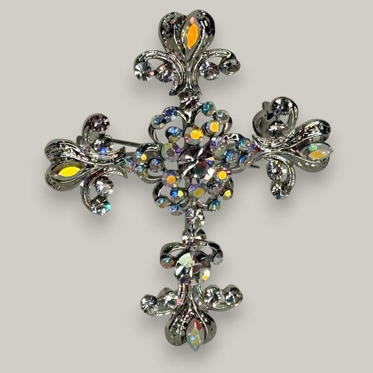 Evershine - Fleur Cross Brooch