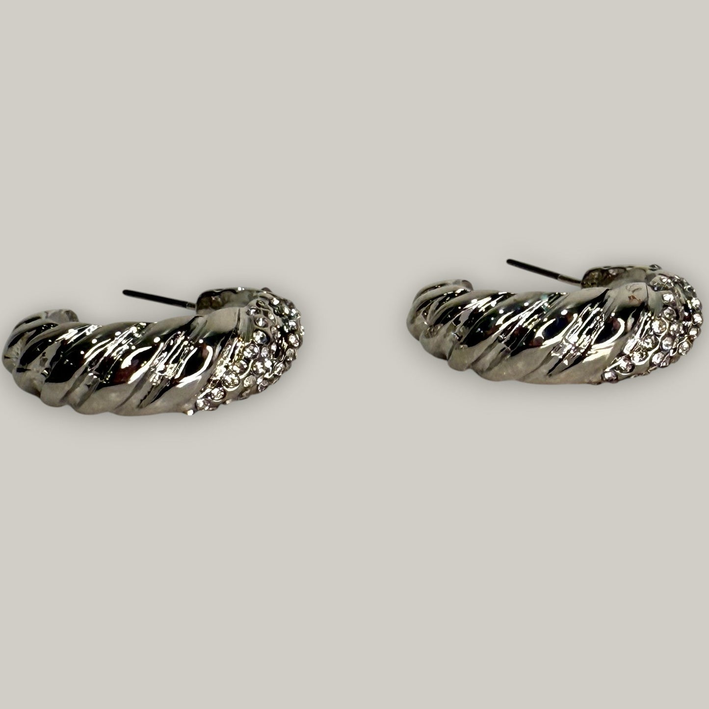 EL-KA - Crystal Twist Hoop Earrings
