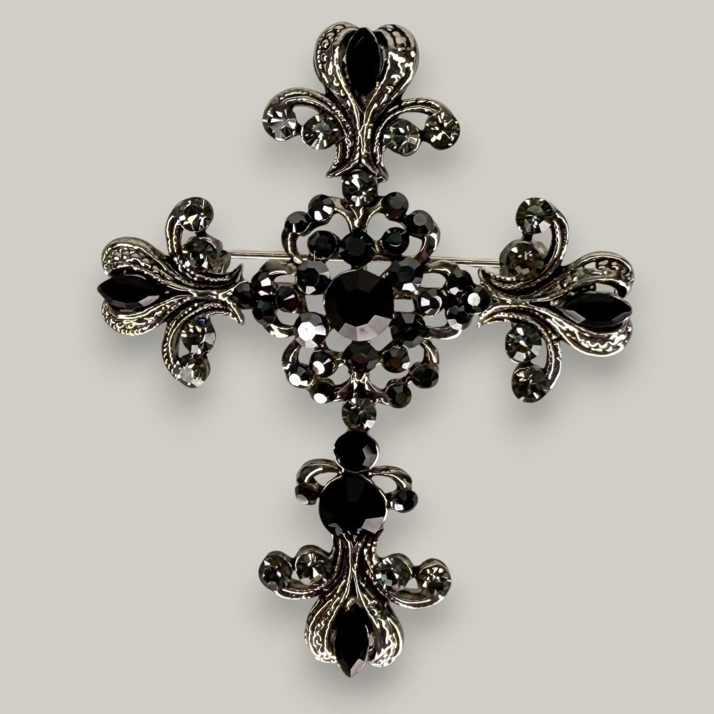 Evershine - Fleur Cross Brooch