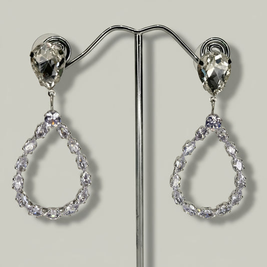 EL-KA - Crystal Teardrop Loop Earrings