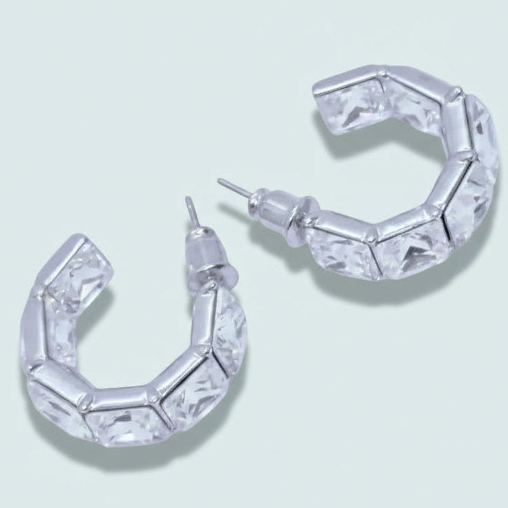 Audrey's - Luxe Square-Cut Crystal Stud Earrings