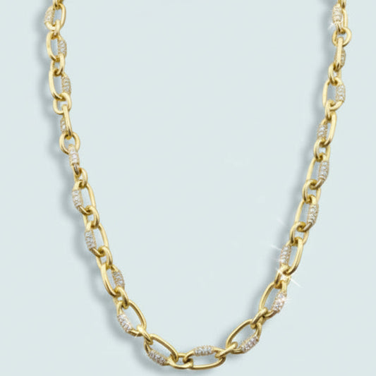 Jacqueline Kent - Gold Pavé Link Statement Necklace