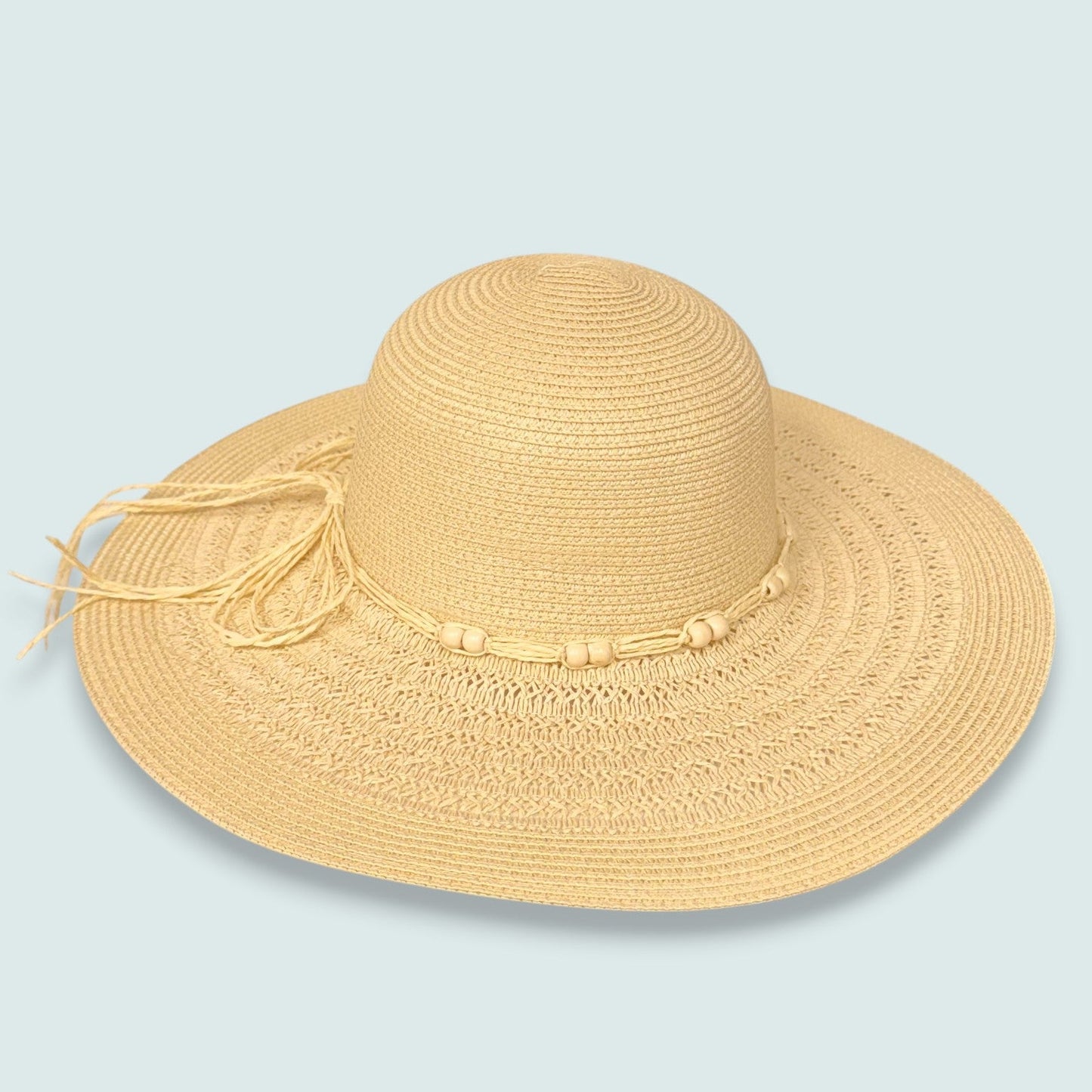 Audrey's - Woven Sun Hat With Beaded Detail
